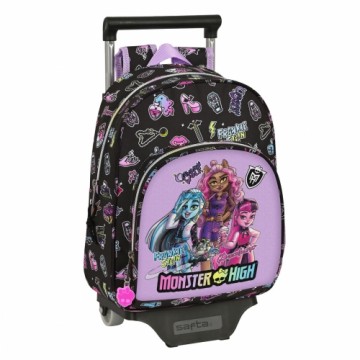 Школьный рюкзак с колесиками Monster High Creep Чёрный 28 x 34 x 10 cm