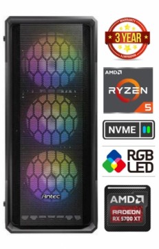 Mdata Gamer Ryzen 5 5600G 8GB 1TB SSD NVME 1TB HDD RX5700 XT NoOS
