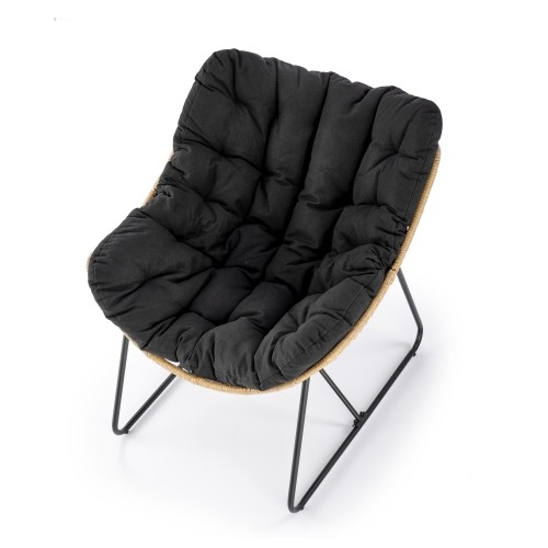 Halmar WHISPER leisure chair, black / natural image 2