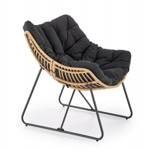 Halmar WHISPER leisure chair, black / natural image 5