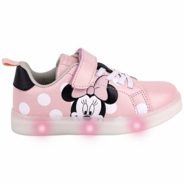 Sporta apavi ar LED Minnie Mouse Velcro Rozā