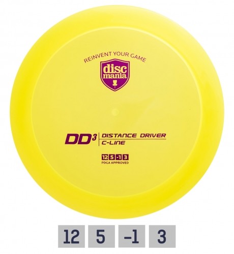 Discgolf DISCMANIA Distance Driver C-LINE DD3 Yellow 12/5/-1/3 image 1