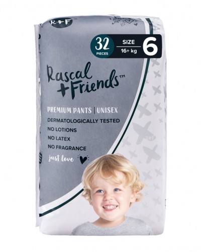 Rascal And Friends RASCAL + FRIENDS autiņbiksītes-biksītes 6 izmērs, 16kg+, 32 gab. image 1