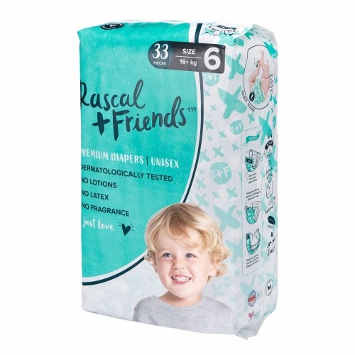 Rascal And Friends RASCAL + FRIENDS autiņbiksītes 6 izmērs, 16kg+, 33 gab. image 1