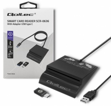 Action Qoltec smart card reader + USB-C adapter SCR-0636