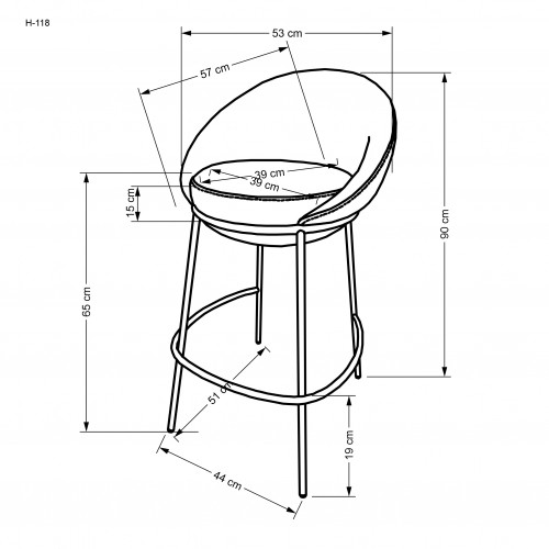 Halmar H118 bar stool, grey image 5