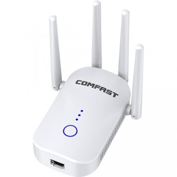 Comfast Повторитель WiFi, 300 Мбит/с, 2.4 ГГц, 2 антенны, настенный