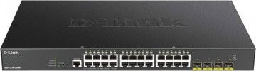 D-Link 28-Port Smart Managed Gigabit Stack Switch (DGS-1250-28XMP) [24-Port Gigabit, PoE+, 370W, 4x SFP+]