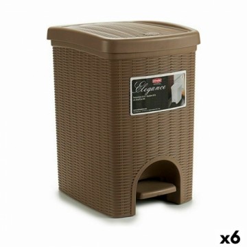 Atkritumu tvertne ar pedāli Stefanplast Elegance Brūns Plastmasa 20 L 27,5 x 38,5 x 31 cm (6 gb.)