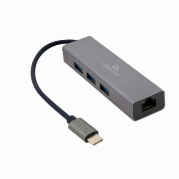 USB Centrmezgls GEMBIRD A-CMU3-LAN-01 Pelēks