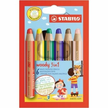 Krāsainie zīmuļi Stabilo Woody 3-vienā Daudzkrāsains