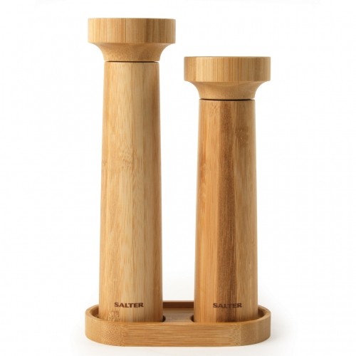 Salter 7614 WDXR Eco Bamboo Salt and Pepper Mill Set and Stand image 1