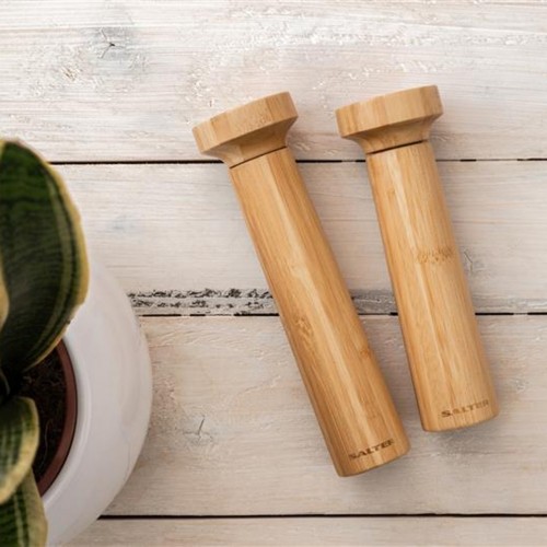 Salter 7614 WDXR Eco Bamboo Salt and Pepper Mill Set and Stand image 5