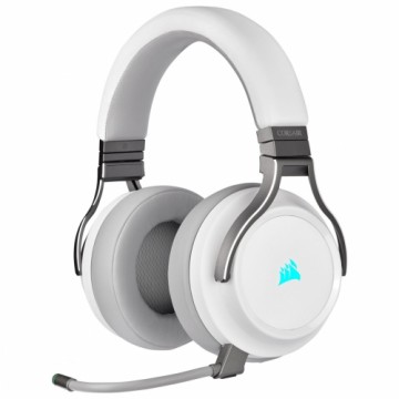 Bluetooth Austiņas ar Mikrofonu Corsair Virtuoso RGB Balts Melns Daudzkrāsains