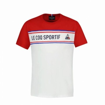 Bērnu Krekls ar Īsām Piedurknēm Le coq sportif  N°2 Tricolore Balts
