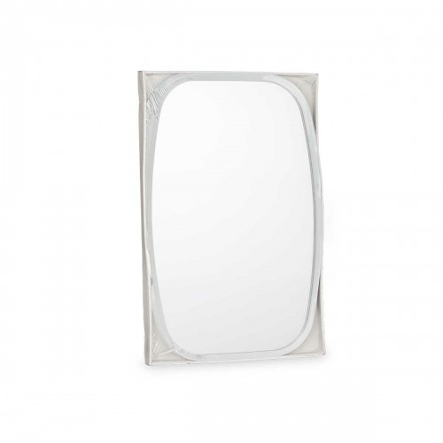 Gift Decor Sienas spogulis Balts Melns Stikls Mākslīga Āda 43 x 65 x 3 cm (4 gb.) image 4