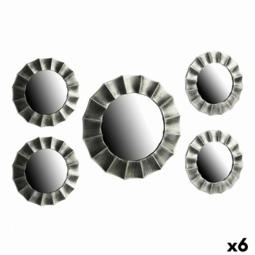 Gift Decor Spoguļu Komplekts Melns Sudrabains Stikls Plastmasa (6 gb.)