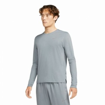 Vīriešu Krekls ar Garām Piedurknēm Nike Dri-FIT Miler Pelēks