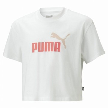Детский Футболка с коротким рукавом Puma Logo Cropped  Белый