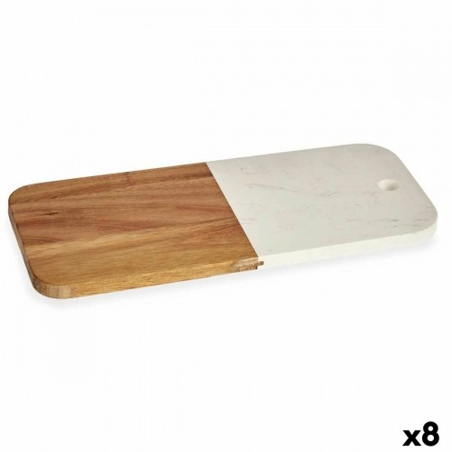Kinvara Разделочная доска Белый Мрамор древесина акации 18 x 1,5 x 38 cm (8 штук) image 1