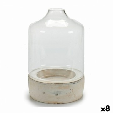 Gift Decor Svečturis Caurspīdīgs Stone Stikls 15,2 x 22,5 x 15,2 cm (8 gb.)