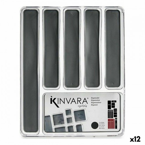 Kinvara Органайзер для столовых приборов Переработанный пластик Серый 32,3 x 4,5 x 40 cm (12 штук) image 1