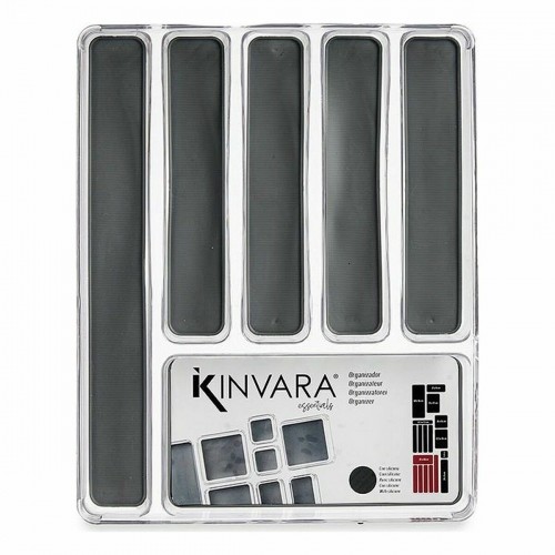 Kinvara Органайзер для столовых приборов Переработанный пластик Серый 32,3 x 4,5 x 40 cm (12 штук) image 2