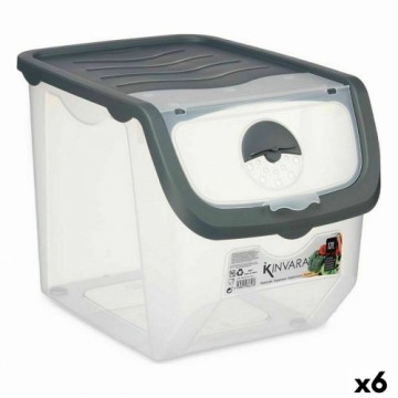 Kinvara Штабелируемая коробка-органайзер Антрацитный Пластик 31 x 24 x 23,5 cm (6 штук)