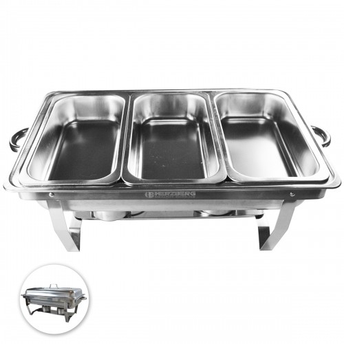 Herzberg Cooking Herzberg HG-8022-3: Stainless Steel Chafing Dish - 3 Pieces 1/3rd Food Pan image 1