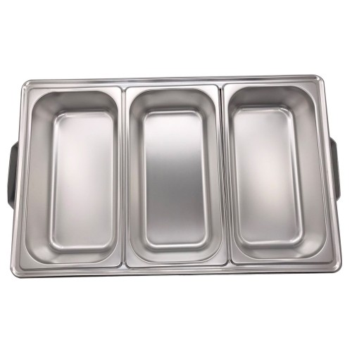Herzberg Cooking Herzberg HG-8022-3: Stainless Steel Chafing Dish - 3 Pieces 1/3rd Food Pan image 4
