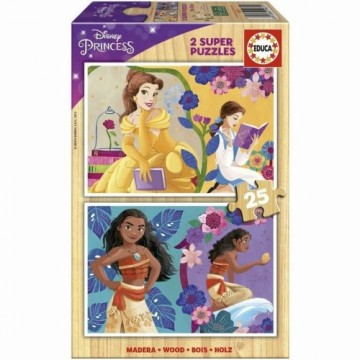 2 Pužļu Komplekts Princesses Disney Bella + Vaiana 25 Daudzums