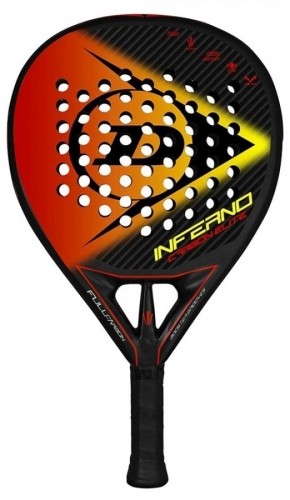 Padel tennis racket Dunlop INFERNO CARBON ELITE 365g Hybrid PRO-EVA profesionalams black/yellow/red image 1