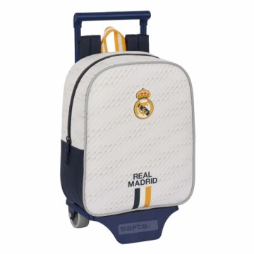 Школьный рюкзак с колесиками Real Madrid C.F. Белый 22 x 27 x 10 cm