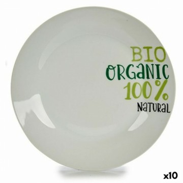 Bigbuy Home Plakans trauks Organic Porcelāns 24,4 x 2,6 x 24,4 cm (10 gb.)