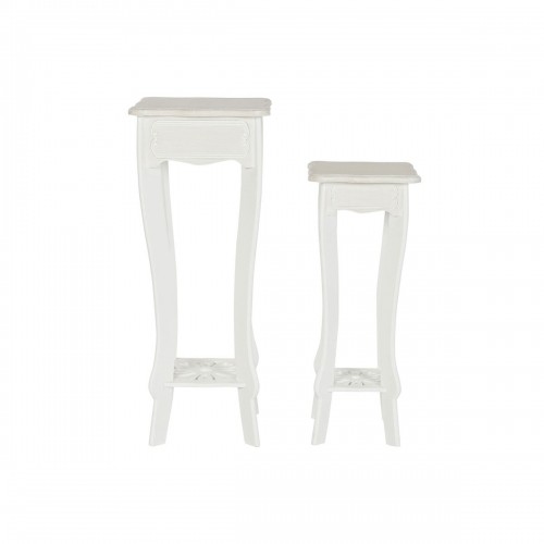 Набор из двух столиков DKD Home Decor Белый Светло-коричневый Деревянный MDF 30 x 30 x 76,5 cm image 5