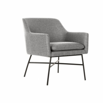 atzveltnes krēsls DKD Home Decor Melns Gaiši pelēks Metāls 66 x 62 x 76,5 cm