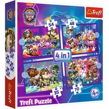 TREFL PAW PATROL Pužļu komplekts 4 in 1 Ķepa Patruļa