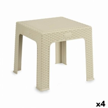 Kipit Bērna galds Rattan Krēmkrāsa Plastmasa 47 x 42,5 x 47 cm (4 gb.)