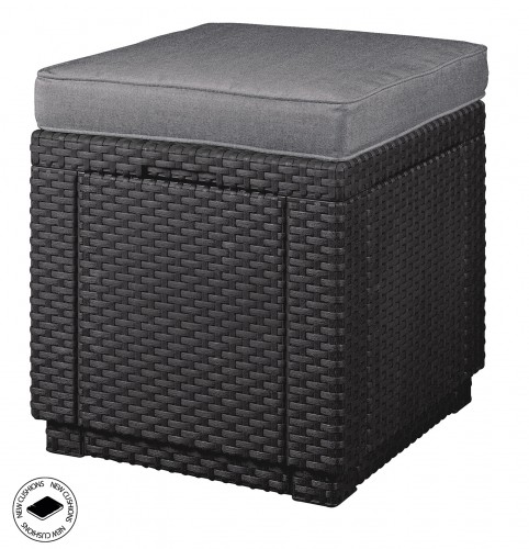 Keter Dārza krēsls/uzglabāšanas kaste Cube ar spilvenu pelēks image 1