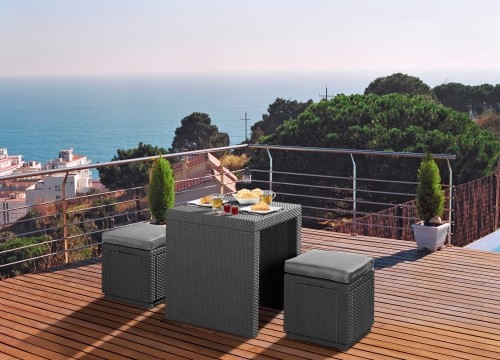 Keter Dārza krēsls/uzglabāšanas kaste Cube ar spilvenu pelēks image 3