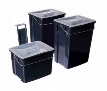 Curver Комплект мусорных контейнеров Biobox 2x10L+6L серый