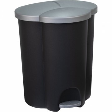 Curver Pedāļspainis atkritumu šķirošanai Trio 40L (2x17+6L) melns/sudraba
