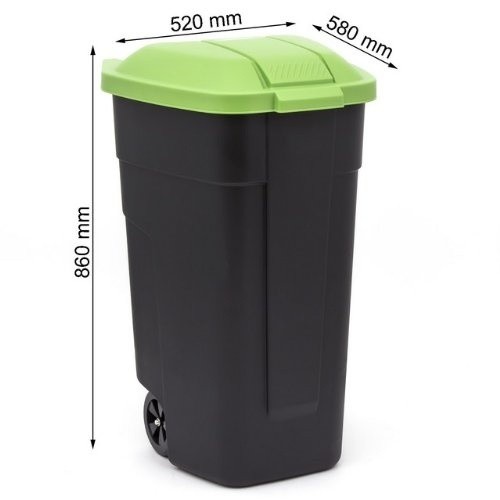 Keter Atkritumu tvertne uz riteņiem 110L melna/zaļa image 2