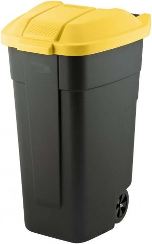 Keter Atkritumu tvertne uz riteņiem 110L melna/dzeltena image 1