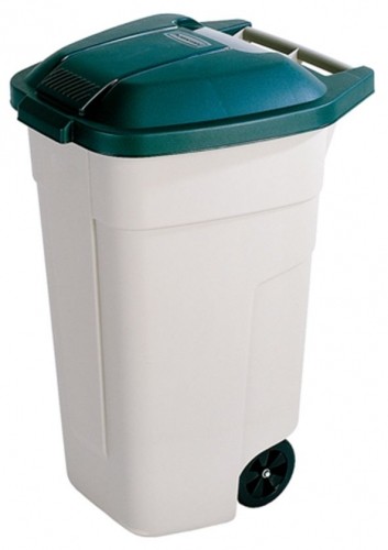 Keter Atkritumu tvertne uz riteņiem 110L bēša/zaļa image 1
