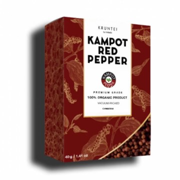 Kampot Pepper Raudonieji kampoto pipirai Kampot Red Pepper, 40 gr