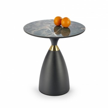 Halmar MORENA coffee table, green marble / black / gold