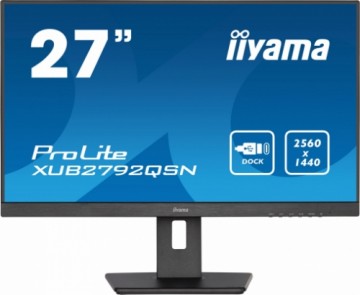 Iiyama ProLite XUB2792QSN-B5 Office Monitor - QHD, Pivot, USB-C