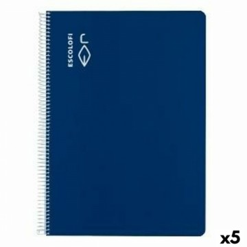 ноутбук ESCOLOFI Синий Din A4 40 Листья (5 штук)