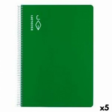 ноутбук ESCOLOFI Зеленый Din A4 40 Листья (5 штук)